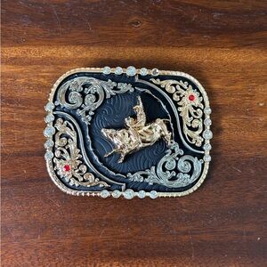 Gold and Black Western Belt Buckle